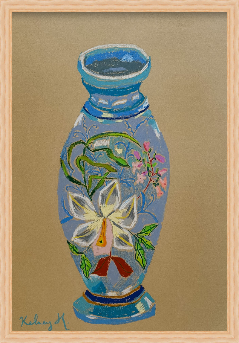 Blue Porcelain Wedding Gift Vase - 15 x 22"