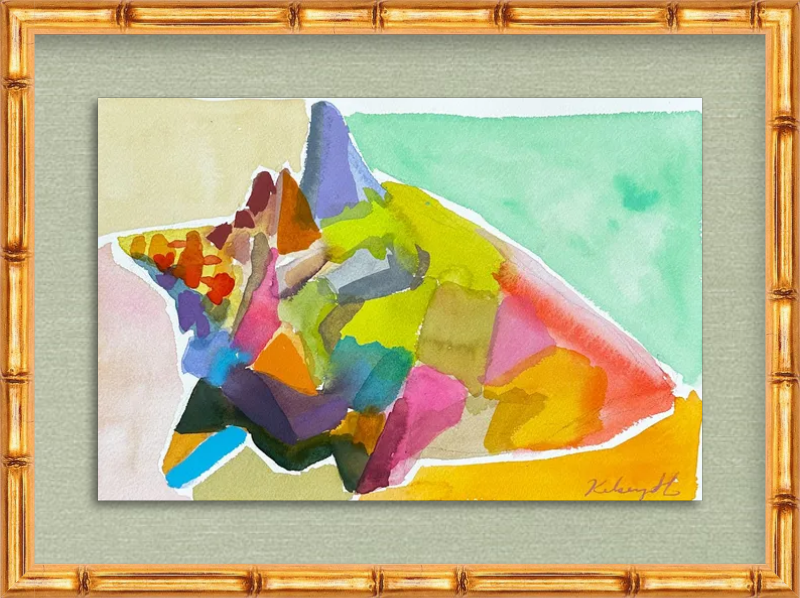 Watercolor Rainbow Conch No.4- 8x 12"