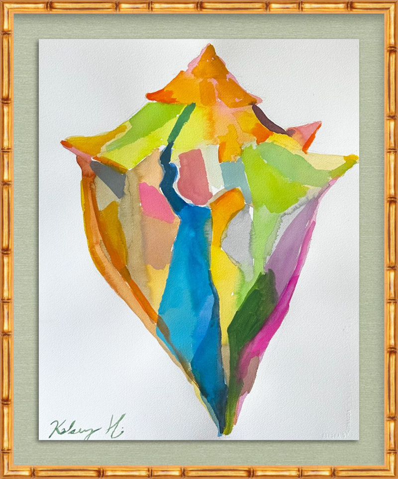 Watercolor Rainbow Conch No.2- 16 x 20"