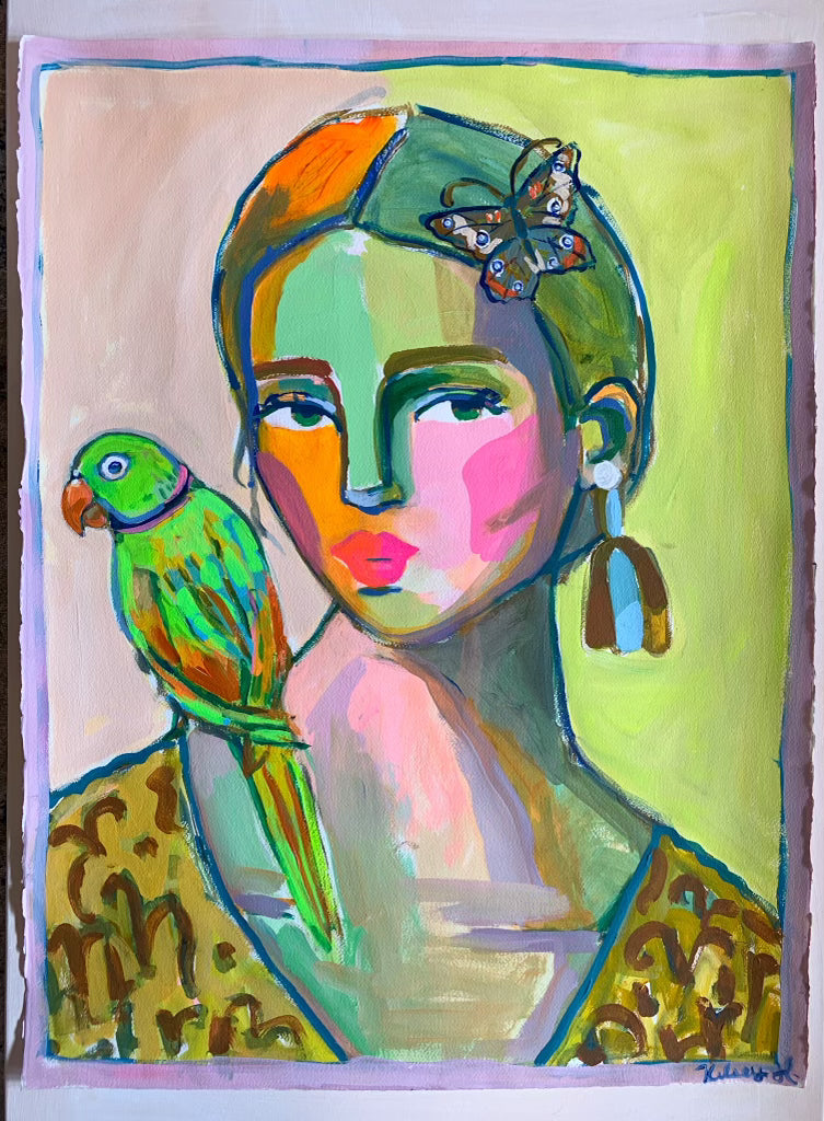 The Butterfly and The Parrot- 22x30"
